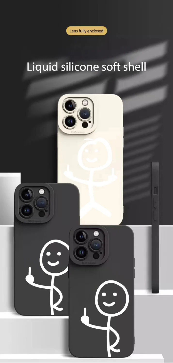 Finger People Pro Camera Phone Case For iPhone 18 17 16 15 14 Pro Max Plus 11 12 13 17E Air 16E Matte Soft Silicone Bumper Cover