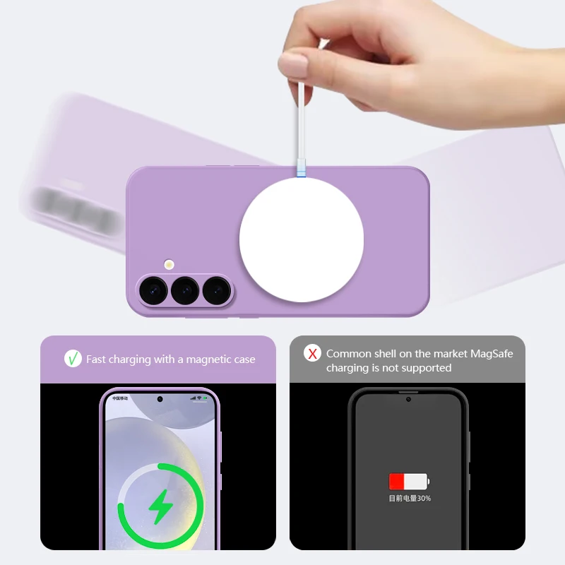 Magnetic Phone Case For Samsung Galaxy S26 S25 S24 S23 S22 Ultra S23 Plus S25 S24 S21 FE For Magsafe Wireless Charge Soft Cover