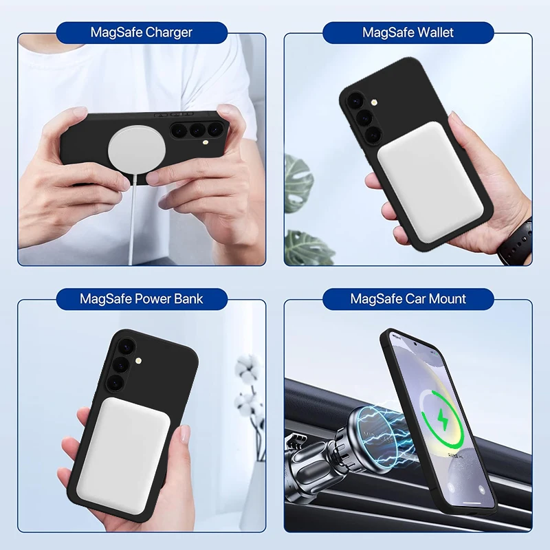 Magnetic Phone Case For Samsung Galaxy S26 S25 S24 S23 S22 Ultra S23 Plus S25 S24 S21 FE For Magsafe Wireless Charge Soft Cover