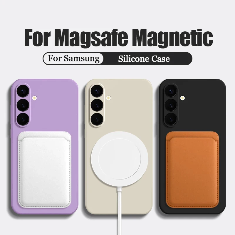 Magnetic Phone Case For Samsung Galaxy S26 S25 S24 S23 S22 Ultra S23 Plus S25 S24 S21 FE For Magsafe Wireless Charge Soft Cover