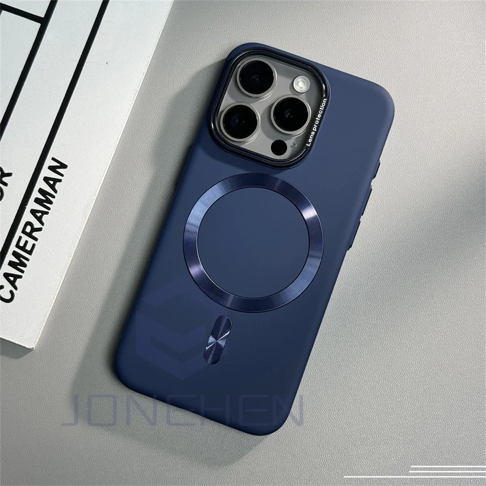 Luxury Solid Color Matte Magnetic Wireless Charge Case For Magsafe For iPhone 15 14 13 12 16 17 18 Pro Max Ultra Thin Hard Cover