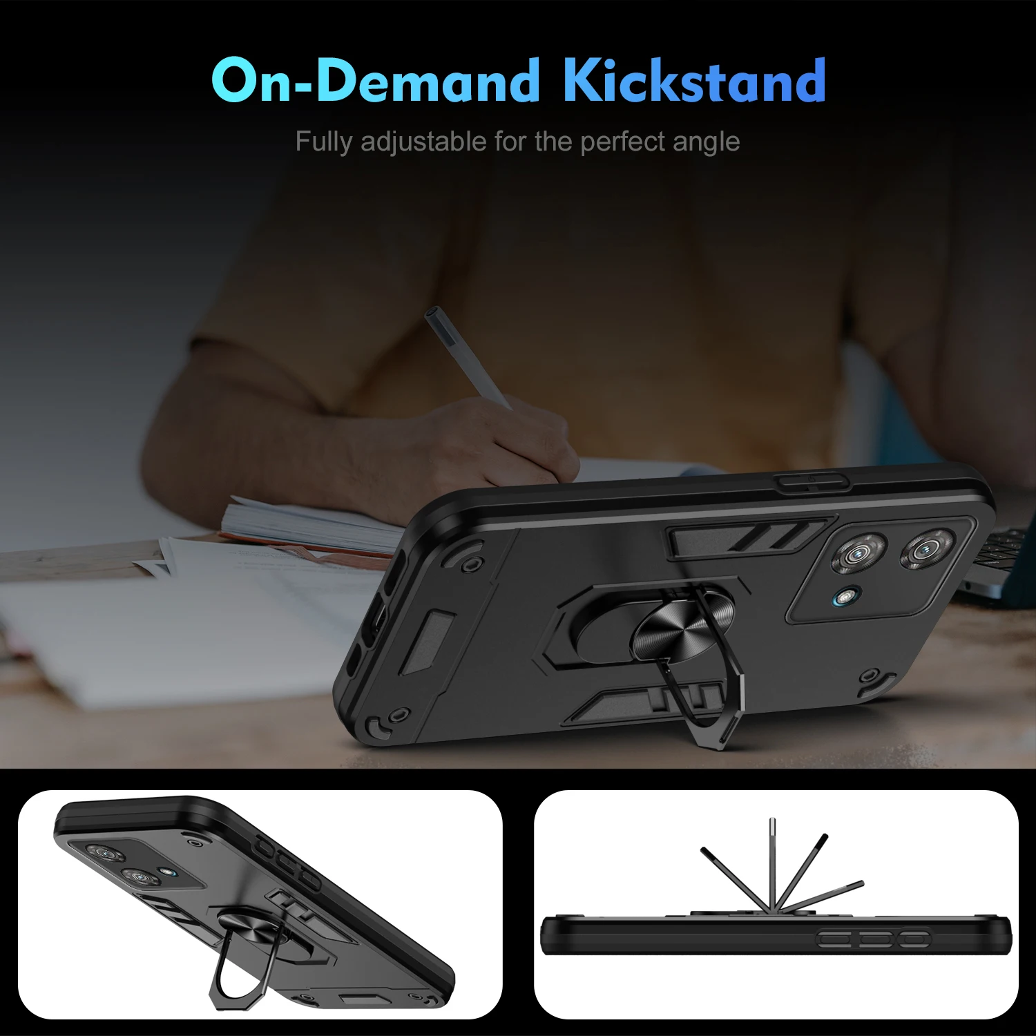 Magnetic Phone Holder Case for MOTOROLA Moto Edge 40 30 Pro Neo Fusion Cases Luxury Protect Bumper Back Cover