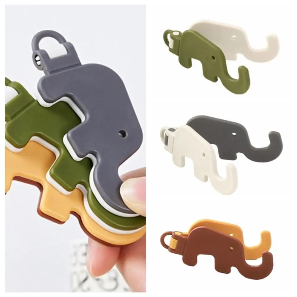 Mini Elephant Cute Cartoon Animal Lazy Desktop Mobile Phone Stand Base Foldable Storage Key Chain Design Easy To Carry