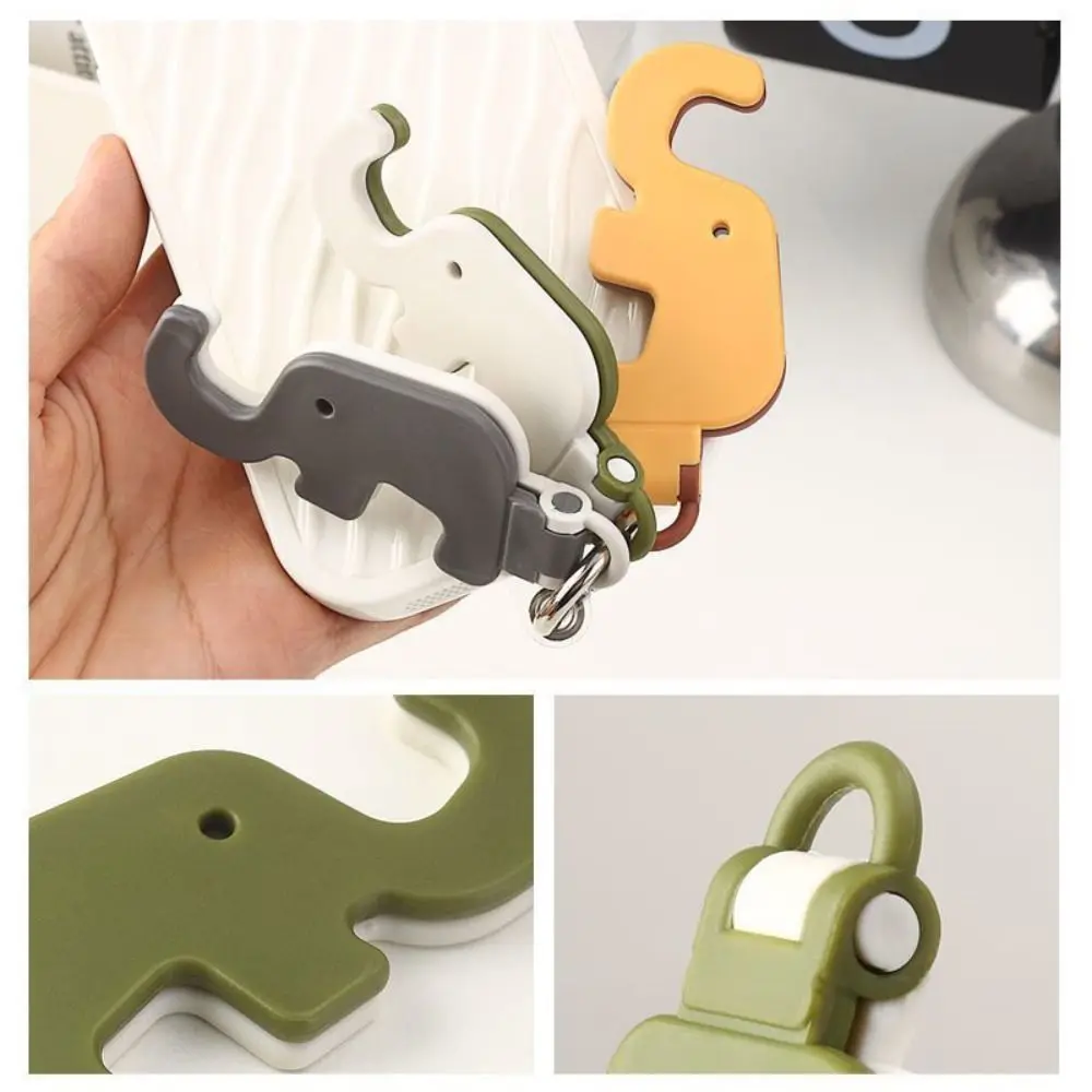 Mini Elephant Cute Cartoon Animal Lazy Desktop Mobile Phone Stand Base Foldable Storage Key Chain Design Easy To Carry