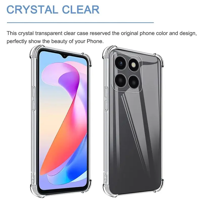 Four-Corners Shockproof TPU Case for Honor X8c X7c X6c X8b X6b X7b 5G X5b Plus X8a X7a X6a Protective Cover Clear Fundas Coque