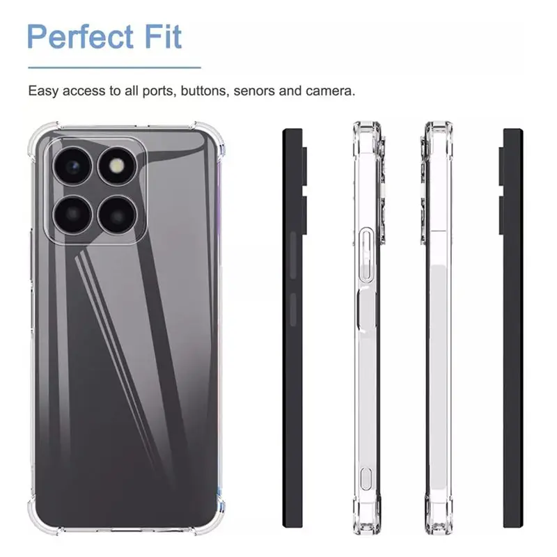 Four-Corners Shockproof TPU Case for Honor X8c X7c X6c X8b X6b X7b 5G X5b Plus X8a X7a X6a Protective Cover Clear Fundas Coque