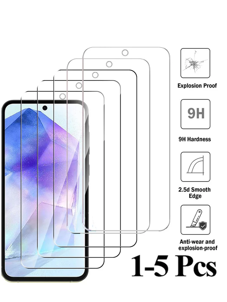 for Samsung A55 A56 S26 Tempered Glass Screen Protector Samsung Galaxy A55 A54 A14 A35 A34 A52 A52S A36 A15 A16 A25 S24 S25 S26
