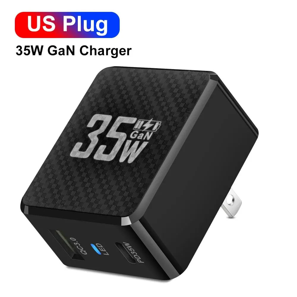 35W GaN USB Type C Charger Tablet Fast Charger QC3.0 PD3.0 Charge Adaper For Iphone 15 Xiaomi Poco F5 Laptop Charger