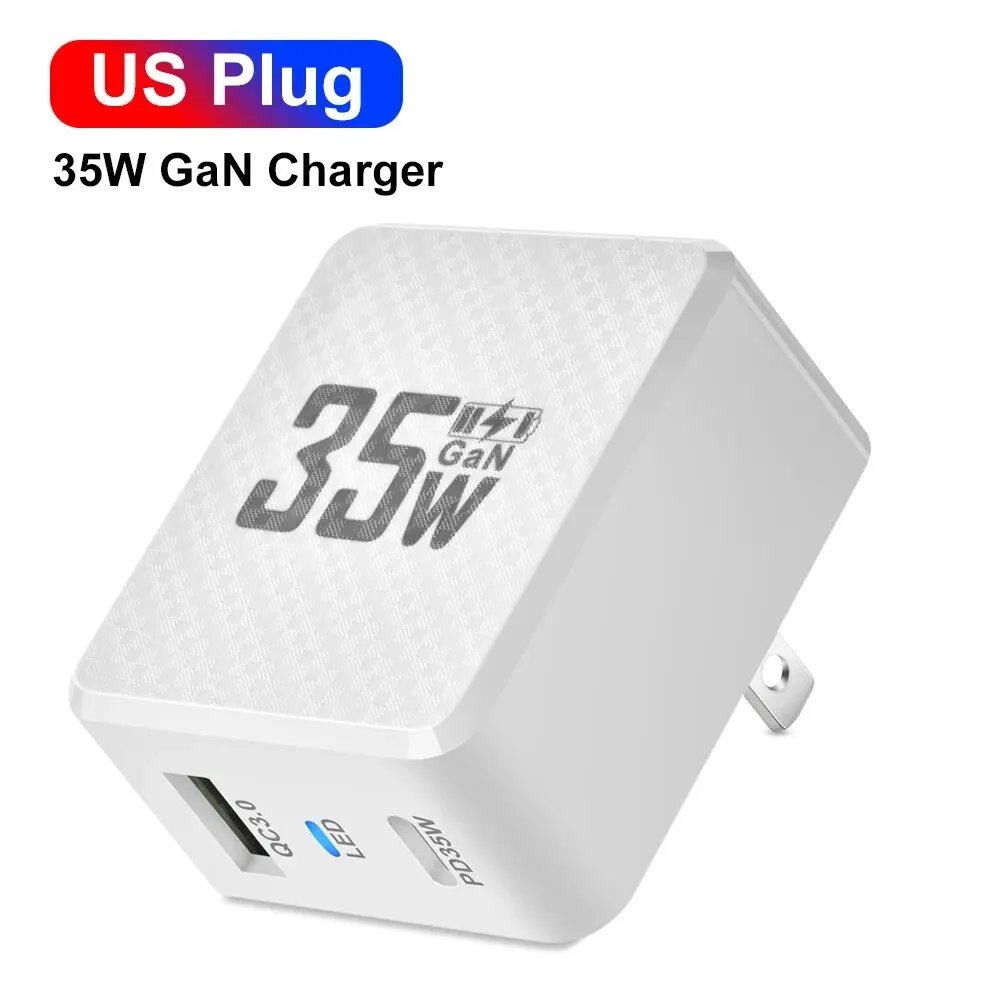 35W GaN USB Type C Charger Tablet Fast Charger QC3.0 PD3.0 Charge Adaper For Iphone 15 Xiaomi Poco F5 Laptop Charger
