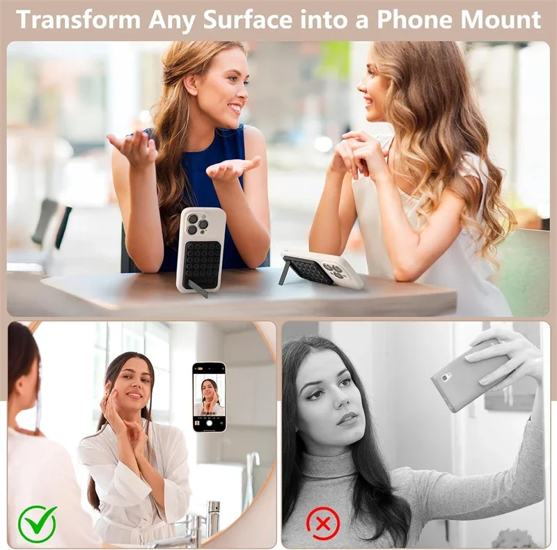 2 in 1 Silicone Suction Strong Adhesive Stand Phone Case for IPhone 15 14 13 12 16 Pro Max Plus Samsung S25 S24 Ultra Back Cover