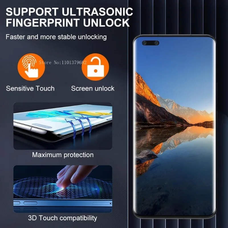 9H Curved Four Sides Glue Tempered Glass For Huawei Honor Magic 5 Lite Magic 6 Pro 3PCS HD Screen Protector Glass