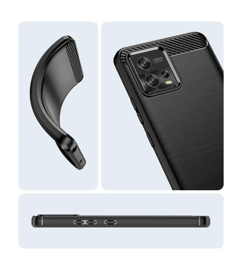 For Motorola Moto G22 G32 G42 G52 G62 G72 G82 Case Silicone Bumper Carbon Fiber TPU Slim Cover For Moto E22 E22i E22S E32 E32S