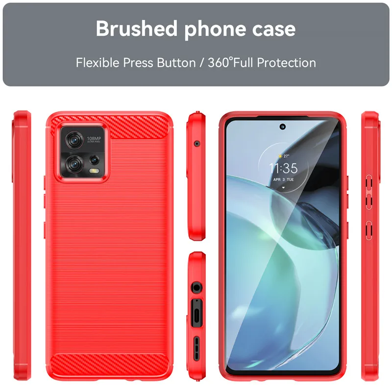 For Motorola Moto G22 G32 G42 G52 G62 G72 G82 Case Silicone Bumper Carbon Fiber TPU Slim Cover For Moto E22 E22i E22S E32 E32S