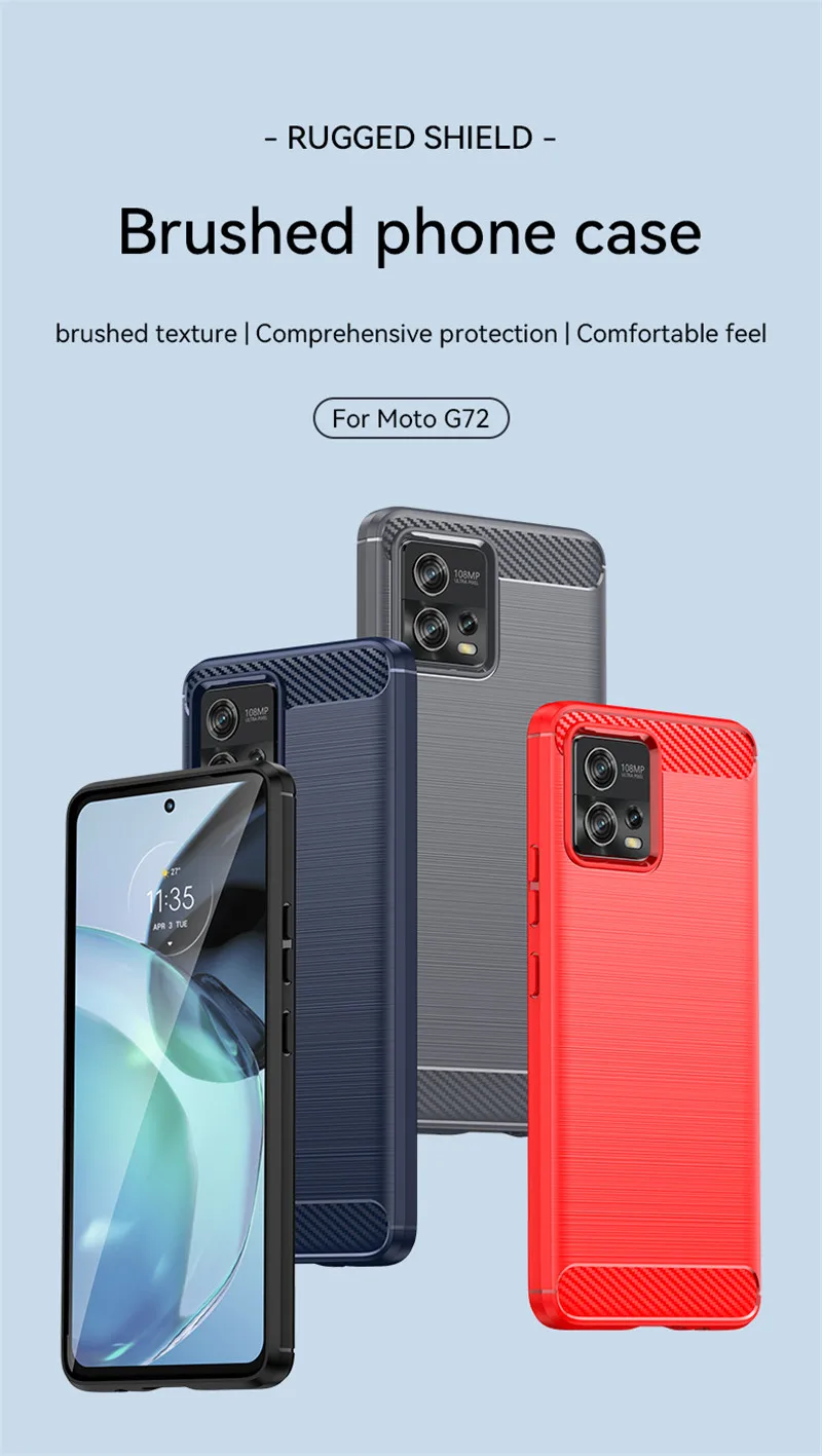 For Motorola Moto G22 G32 G42 G52 G62 G72 G82 Case Silicone Bumper Carbon Fiber TPU Slim Cover For Moto E22 E22i E22S E32 E32S