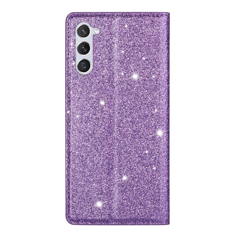 Glitter Wallet Flip Leather Case For Samsung Galaxy S25 Edge S24 FE S23 Plus S22 Ultra A05 A06 A07 A15 A16 A17 A26 A36 A55 A56