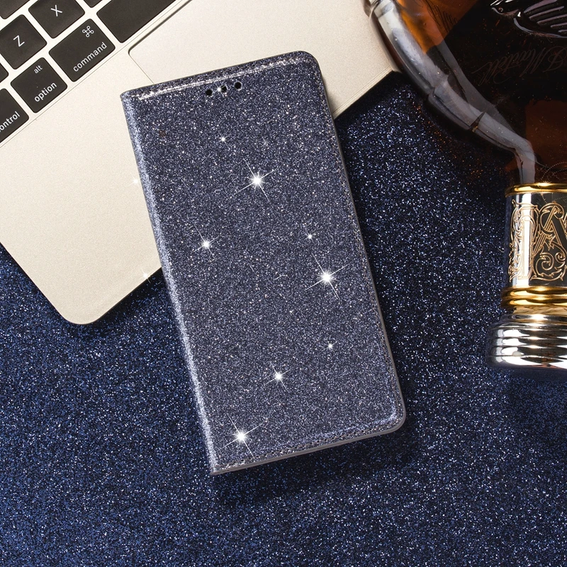 Glitter Wallet Flip Leather Case For Samsung Galaxy S25 Edge S24 FE S23 Plus S22 Ultra A05 A06 A07 A15 A16 A17 A26 A36 A55 A56