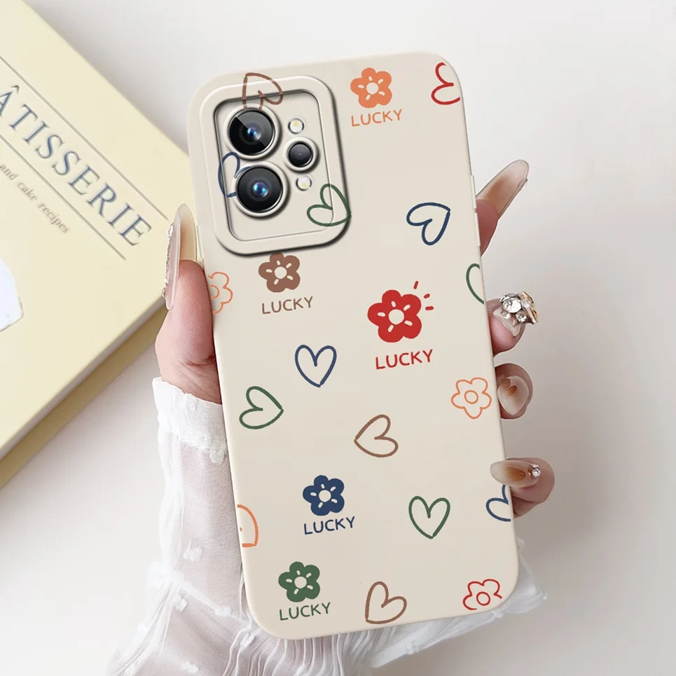Love Heart Girly Phone Cover For Realme GT2 Pro Case Realme GT Neo2 GT2 GT Neo 3T Funda Soft Matte Silicone Lens Protection Capa