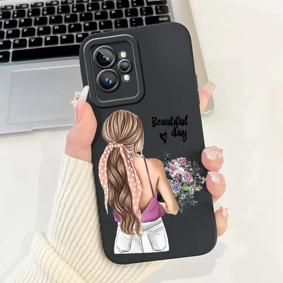 Love Heart Girly Phone Cover For Realme GT2 Pro Case Realme GT Neo2 GT2 GT Neo 3T Funda Soft Matte Silicone Lens Protection Capa