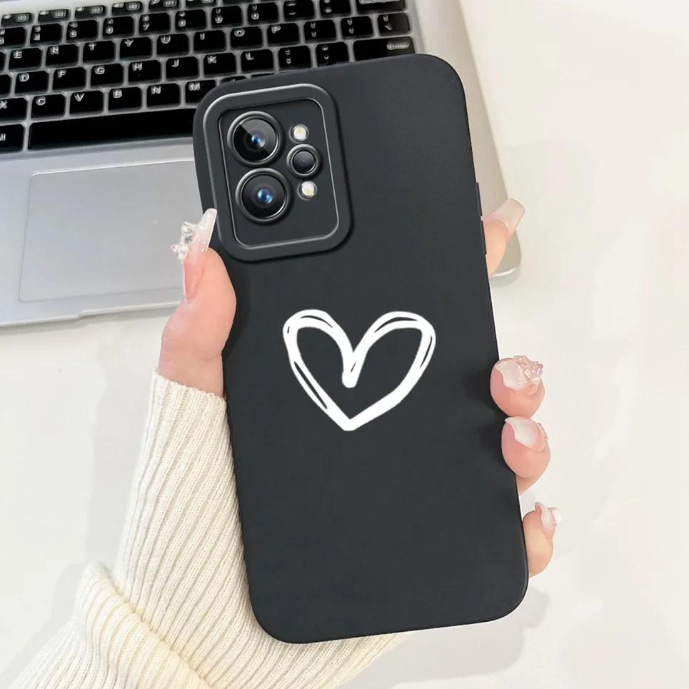 Love Heart Girly Phone Cover For Realme GT2 Pro Case Realme GT Neo2 GT2 GT Neo 3T Funda Soft Matte Silicone Lens Protection Capa