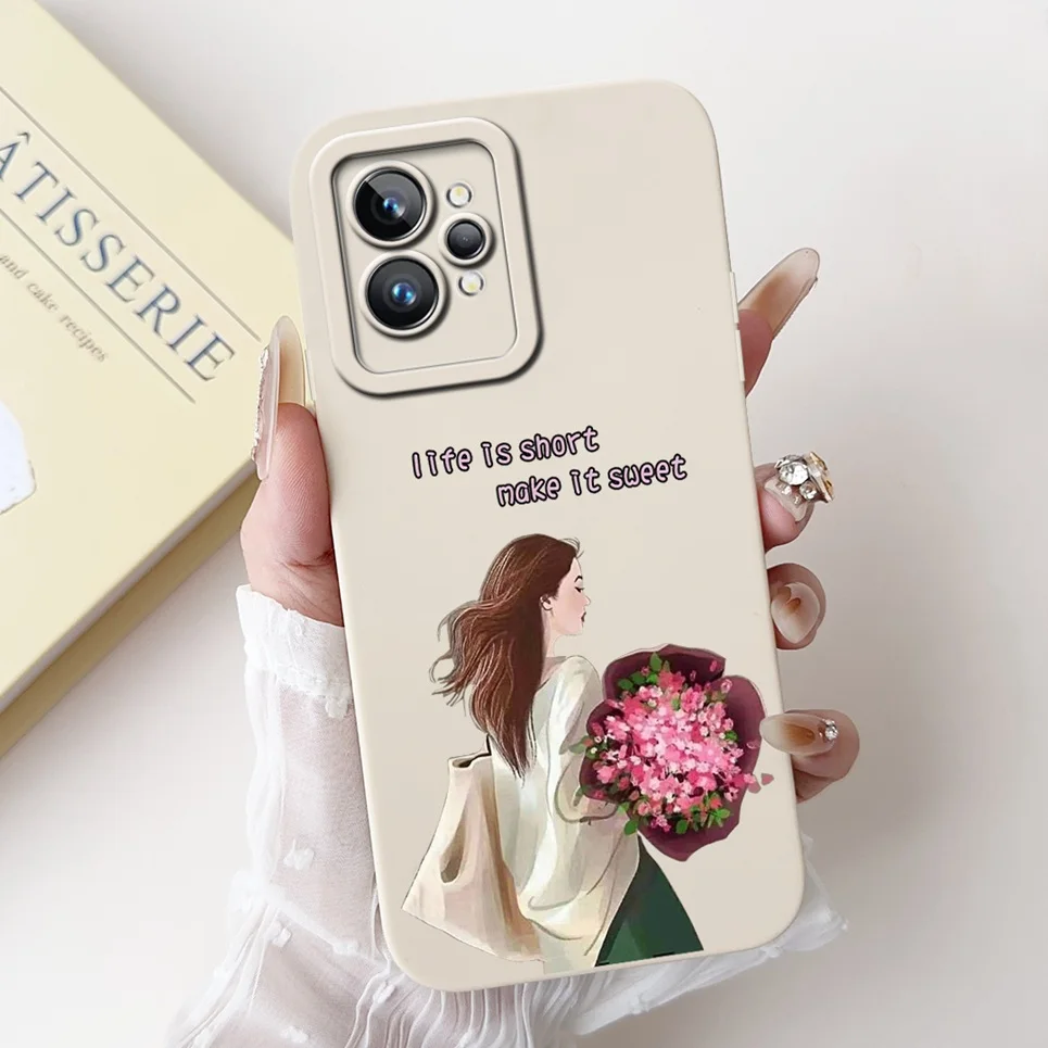 Love Heart Girly Phone Cover For Realme GT2 Pro Case Realme GT Neo2 GT2 GT Neo 3T Funda Soft Matte Silicone Lens Protection Capa