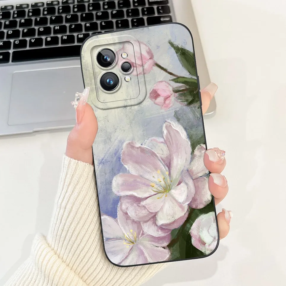 Love Heart Girly Phone Cover For Realme GT2 Pro Case Realme GT Neo2 GT2 GT Neo 3T Funda Soft Matte Silicone Lens Protection Capa