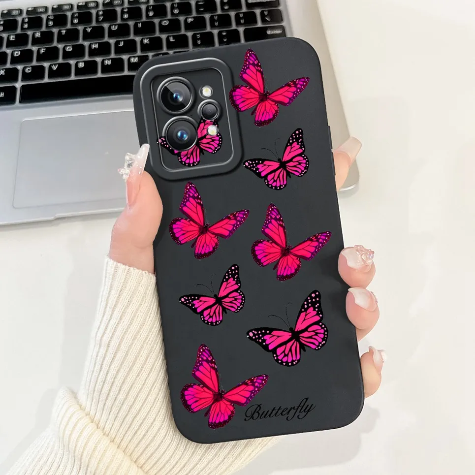 Love Heart Girly Phone Cover For Realme GT2 Pro Case Realme GT Neo2 GT2 GT Neo 3T Funda Soft Matte Silicone Lens Protection Capa