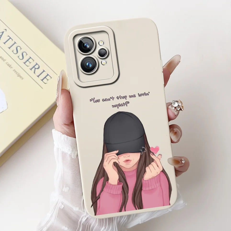 Love Heart Girly Phone Cover For Realme GT2 Pro Case Realme GT Neo2 GT2 GT Neo 3T Funda Soft Matte Silicone Lens Protection Capa
