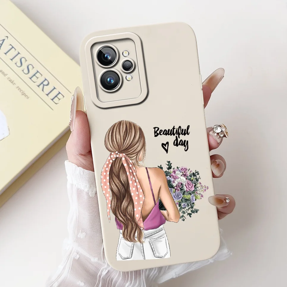 Love Heart Girly Phone Cover For Realme GT2 Pro Case Realme GT Neo2 GT2 GT Neo 3T Funda Soft Matte Silicone Lens Protection Capa