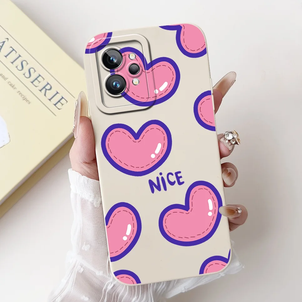 Love Heart Girly Phone Cover For Realme GT2 Pro Case Realme GT Neo2 GT2 GT Neo 3T Funda Soft Matte Silicone Lens Protection Capa