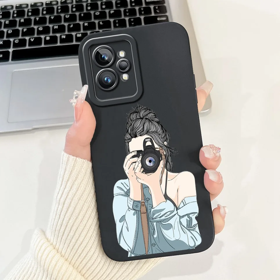 Love Heart Girly Phone Cover For Realme GT2 Pro Case Realme GT Neo2 GT2 GT Neo 3T Funda Soft Matte Silicone Lens Protection Capa