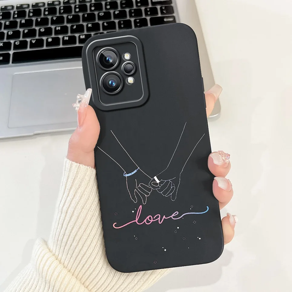Love Heart Girly Phone Cover For Realme GT2 Pro Case Realme GT Neo2 GT2 GT Neo 3T Funda Soft Matte Silicone Lens Protection Capa