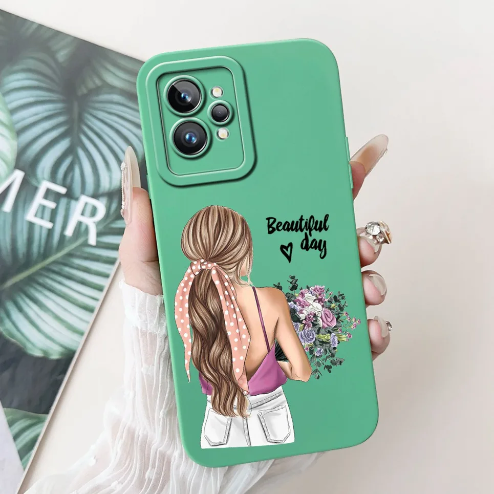 Love Heart Girly Phone Cover For Realme GT2 Pro Case Realme GT Neo2 GT2 GT Neo 3T Funda Soft Matte Silicone Lens Protection Capa