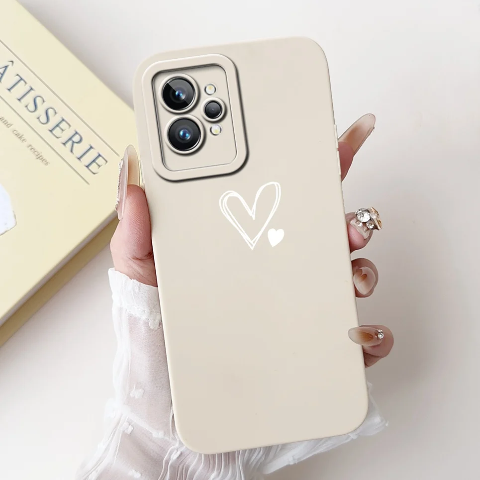 Love Heart Girly Phone Cover For Realme GT2 Pro Case Realme GT Neo2 GT2 GT Neo 3T Funda Soft Matte Silicone Lens Protection Capa