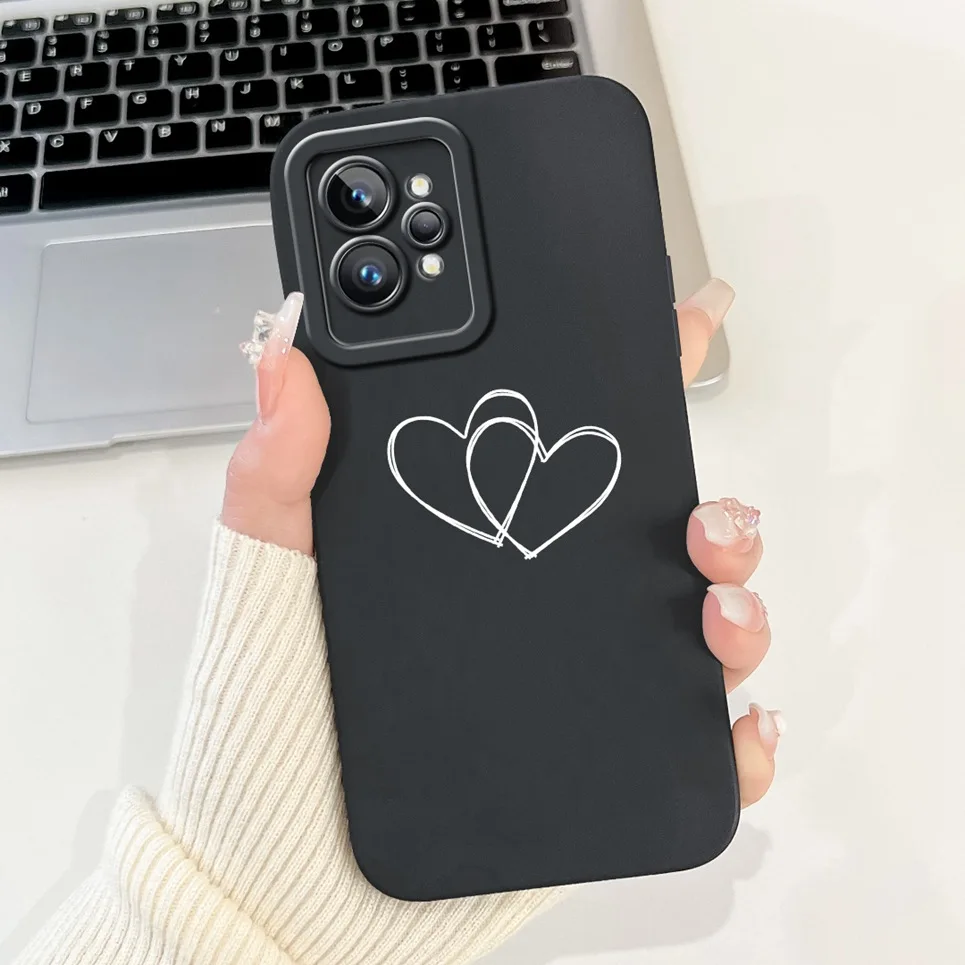 Love Heart Girly Phone Cover For Realme GT2 Pro Case Realme GT Neo2 GT2 GT Neo 3T Funda Soft Matte Silicone Lens Protection Capa