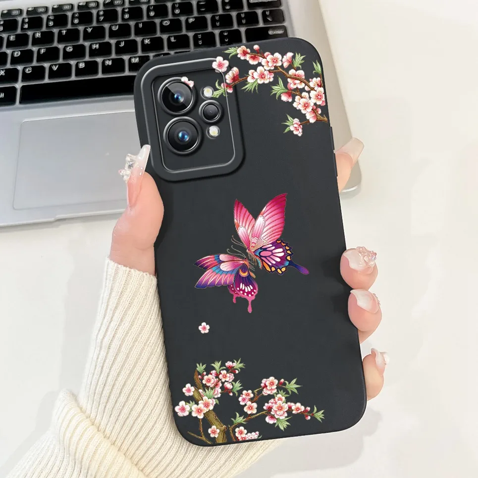 Love Heart Girly Phone Cover For Realme GT2 Pro Case Realme GT Neo2 GT2 GT Neo 3T Funda Soft Matte Silicone Lens Protection Capa