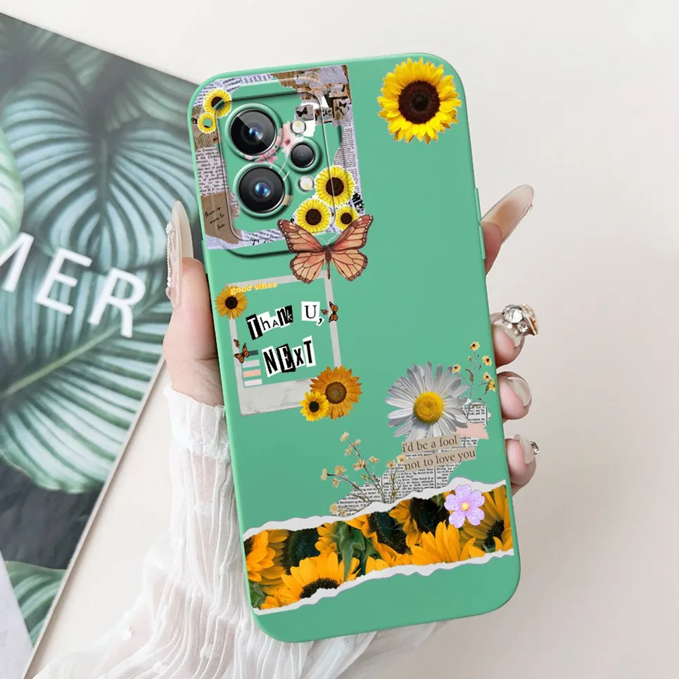 Love Heart Girly Phone Cover For Realme GT2 Pro Case Realme GT Neo2 GT2 GT Neo 3T Funda Soft Matte Silicone Lens Protection Capa