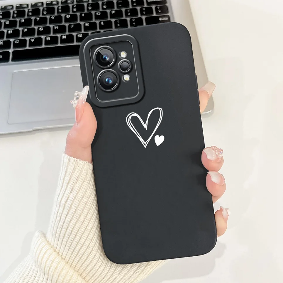 Love Heart Girly Phone Cover For Realme GT2 Pro Case Realme GT Neo2 GT2 GT Neo 3T Funda Soft Matte Silicone Lens Protection Capa