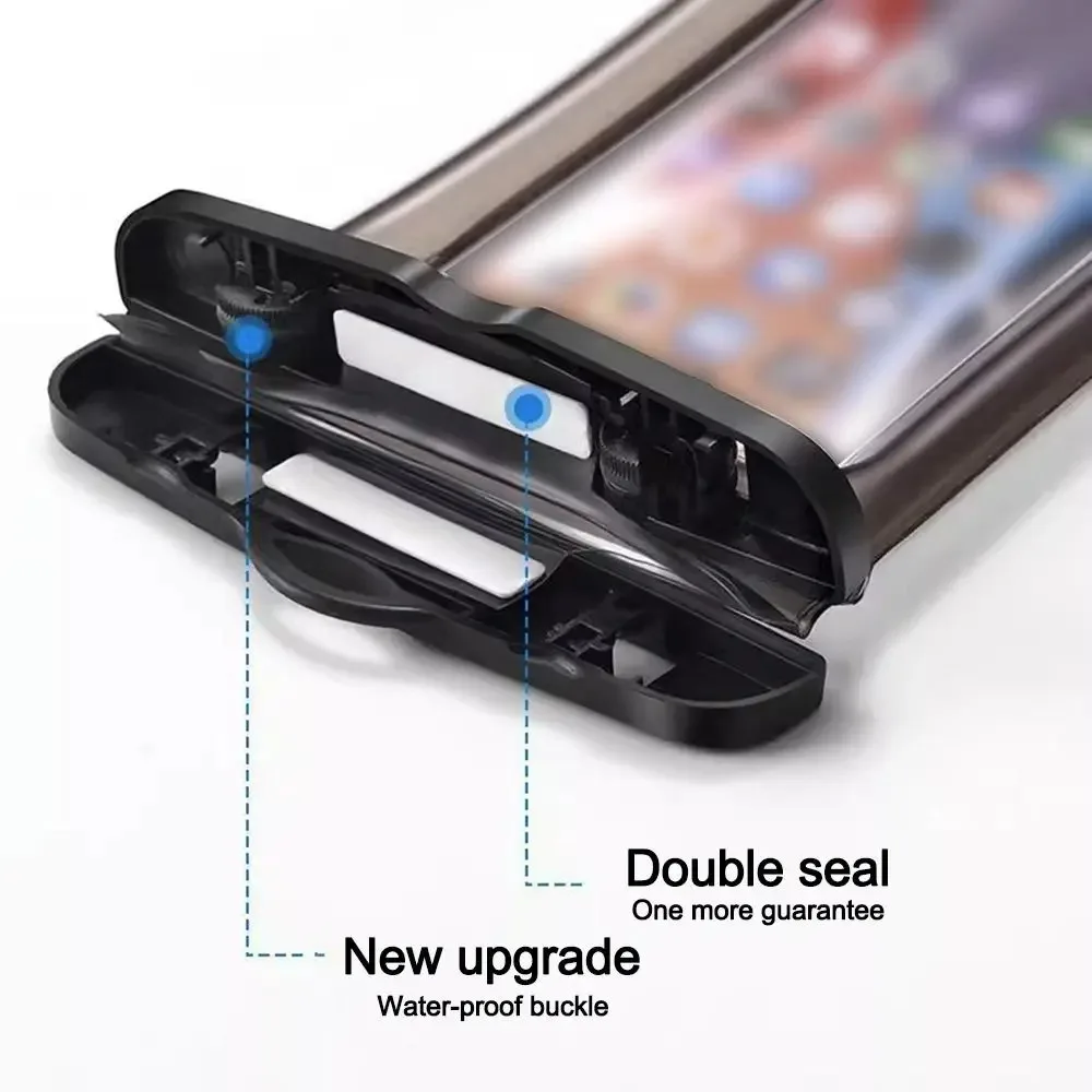 Transparent Waterproof Phone Pouch Under 7.2 Inches Touch Screen Swimming Rafting Waterproof Case with Lanyard Sealed Bag