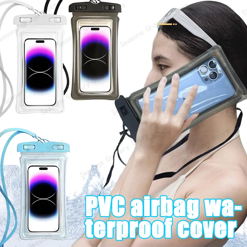 Transparent Waterproof Phone Pouch Under 7.2 Inches Touch Screen Swimming Rafting Waterproof Case with Lanyard Sealed Bag