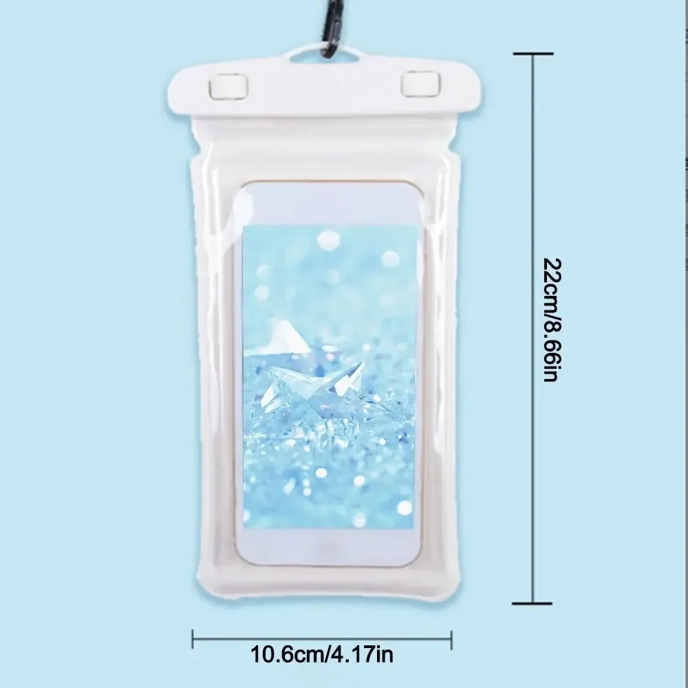 Transparent Waterproof Phone Pouch Under 7.2 Inches Touch Screen Swimming Rafting Waterproof Case with Lanyard Sealed Bag
