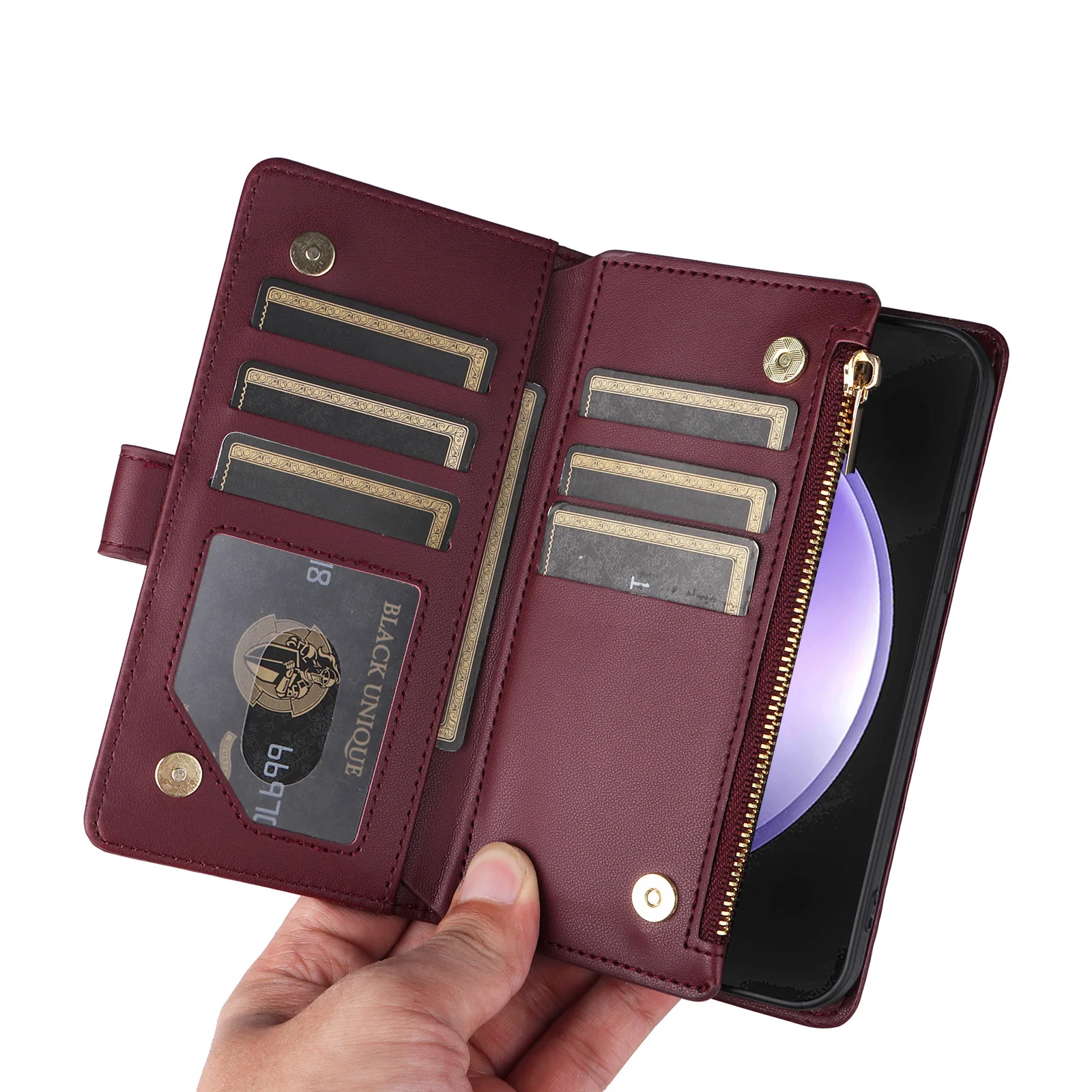 Crossbody Cards Solt Wallet Leather Zipper Bag Case For Samsung Galaxy S26 Ultra S25 S23 Plus A55 A15 A35 Book Lanyard Strap