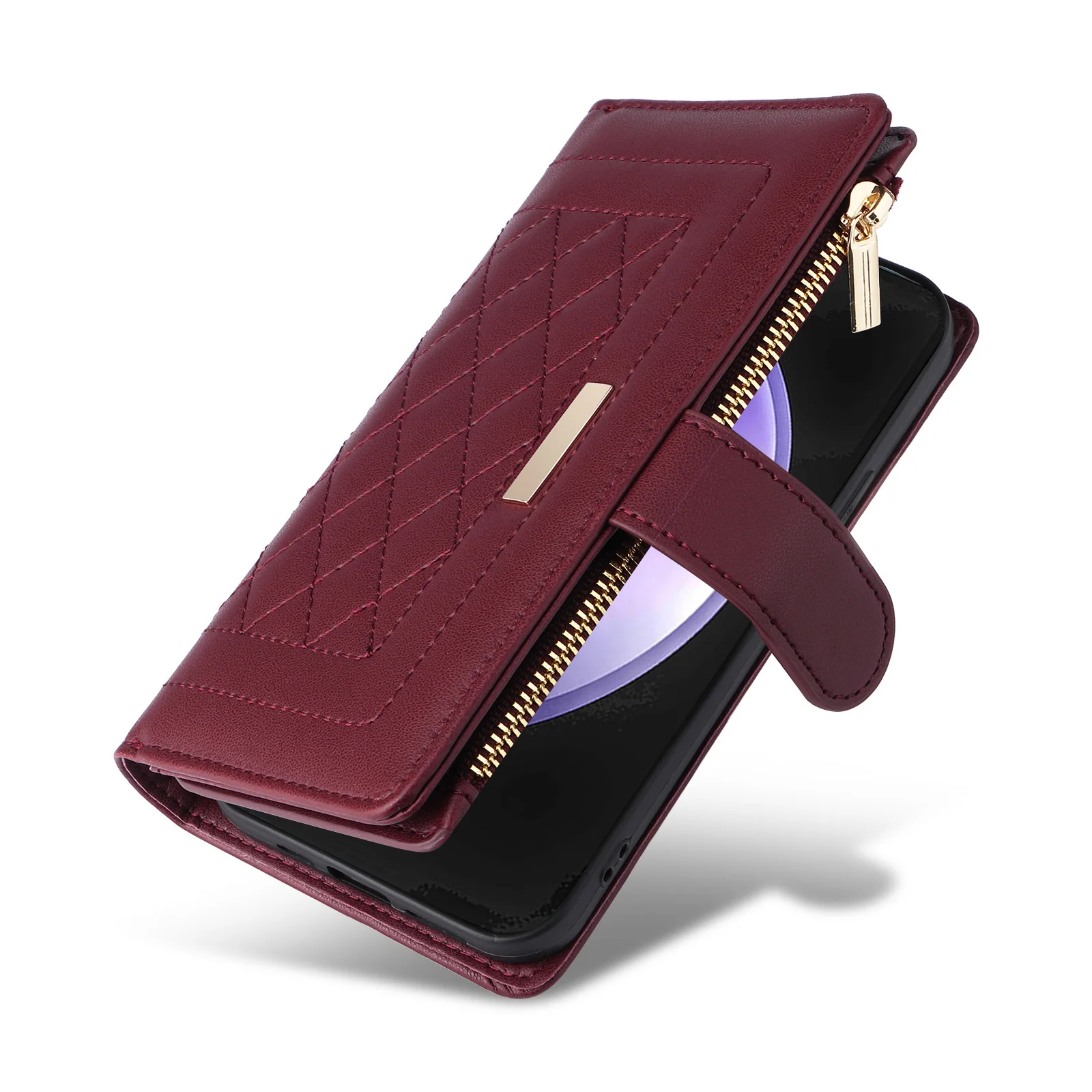 Crossbody Cards Solt Wallet Leather Zipper Bag Case For Samsung Galaxy S26 Ultra S25 S23 Plus A55 A15 A35 Book Lanyard Strap