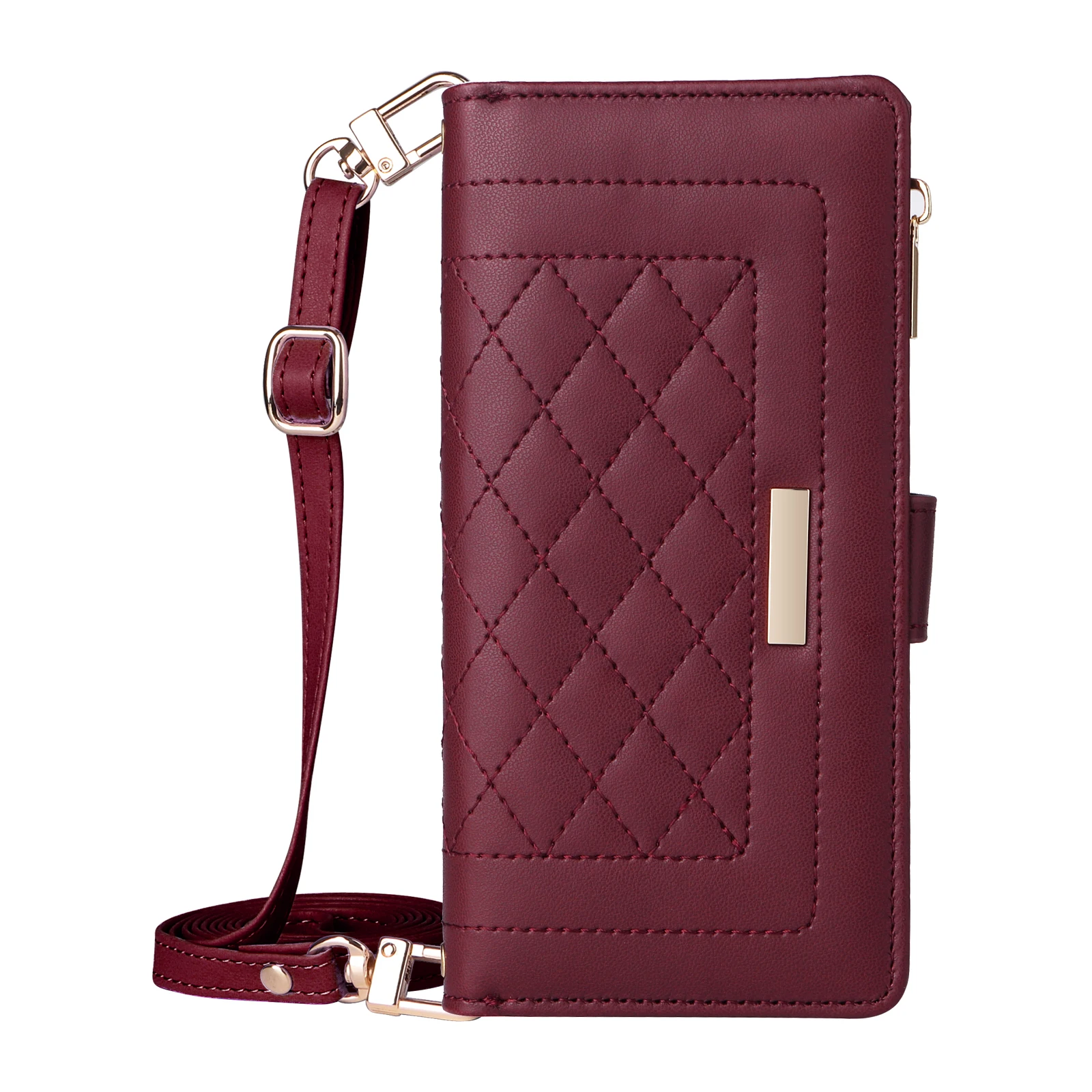 Crossbody Cards Solt Wallet Leather Zipper Bag Case For Samsung Galaxy S26 Ultra S25 S23 Plus A55 A15 A35 Book Lanyard Strap