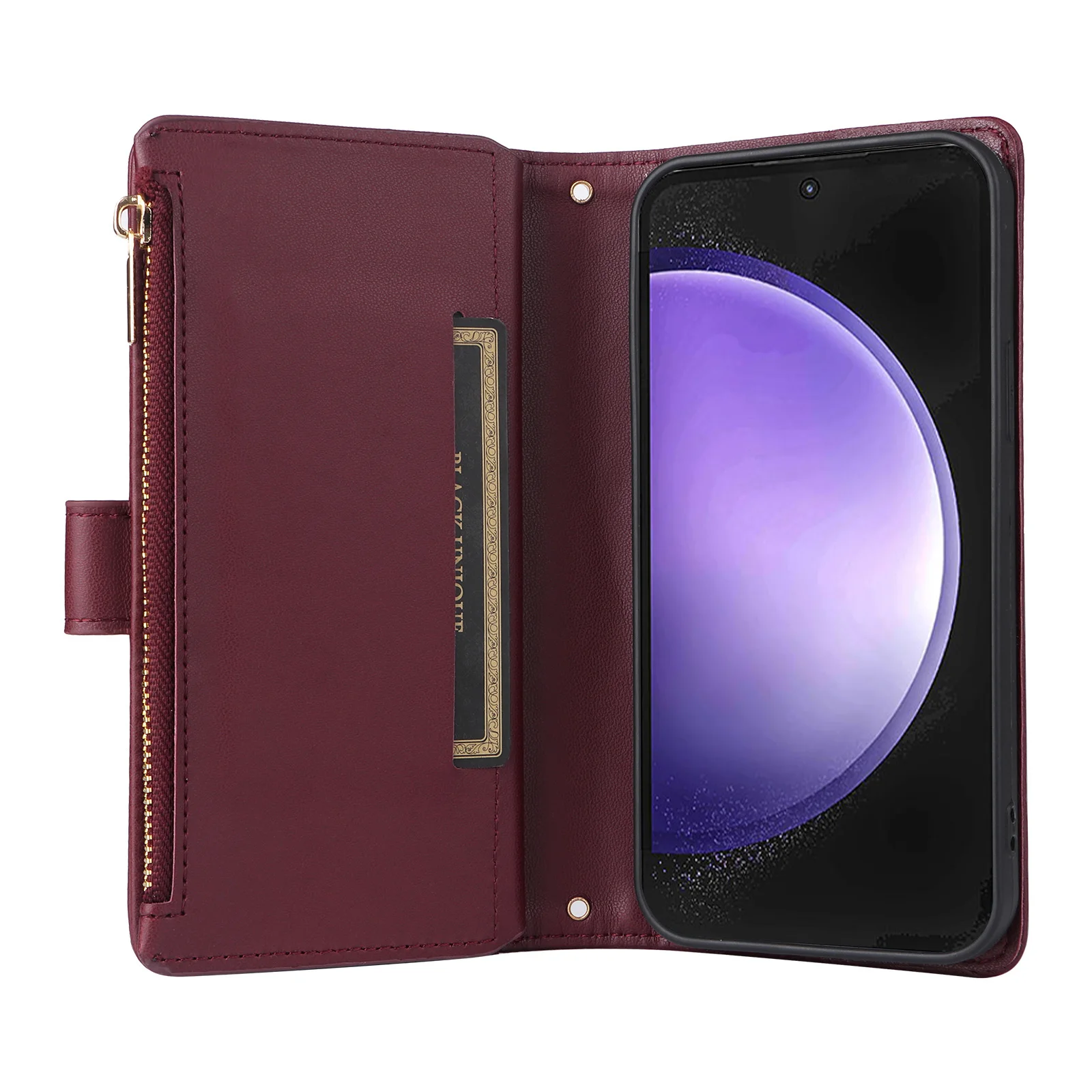 Crossbody Cards Solt Wallet Leather Zipper Bag Case For Samsung Galaxy S26 Ultra S25 S23 Plus A55 A15 A35 Book Lanyard Strap