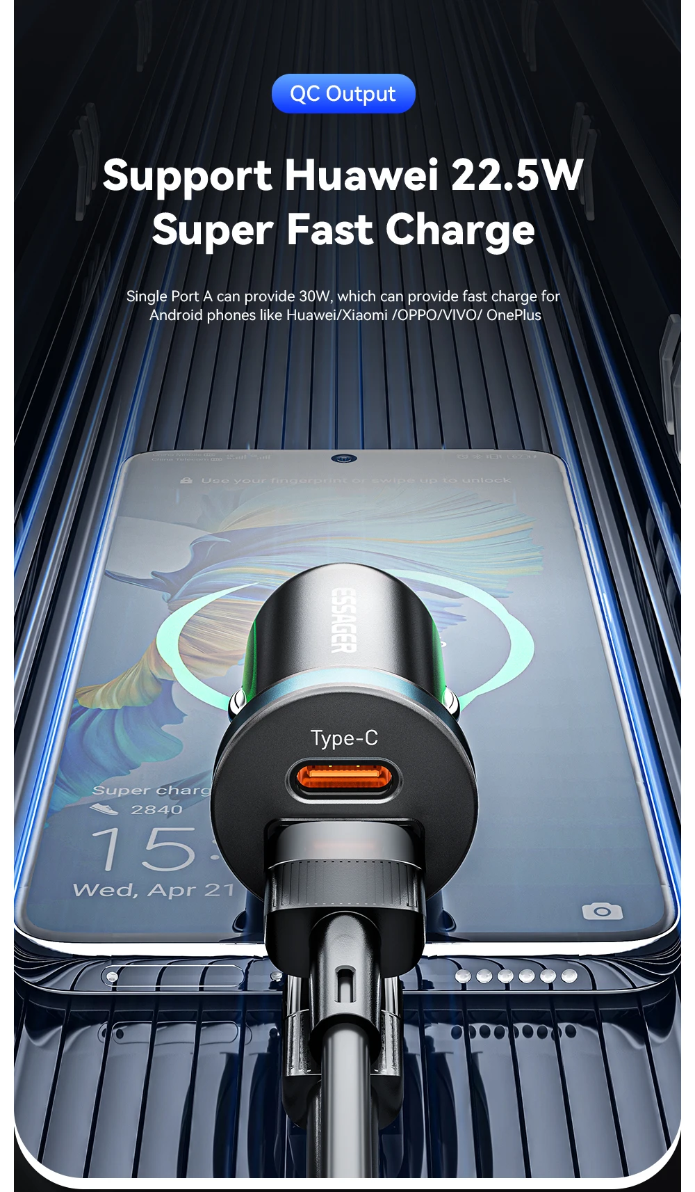Essager 30W USB Car Charger Quick Charge 4.0 3.0 FCP SCP USB PD For Xiaomi iPhone 12 13 14 Pro Fast Charging Car Phone C Charger