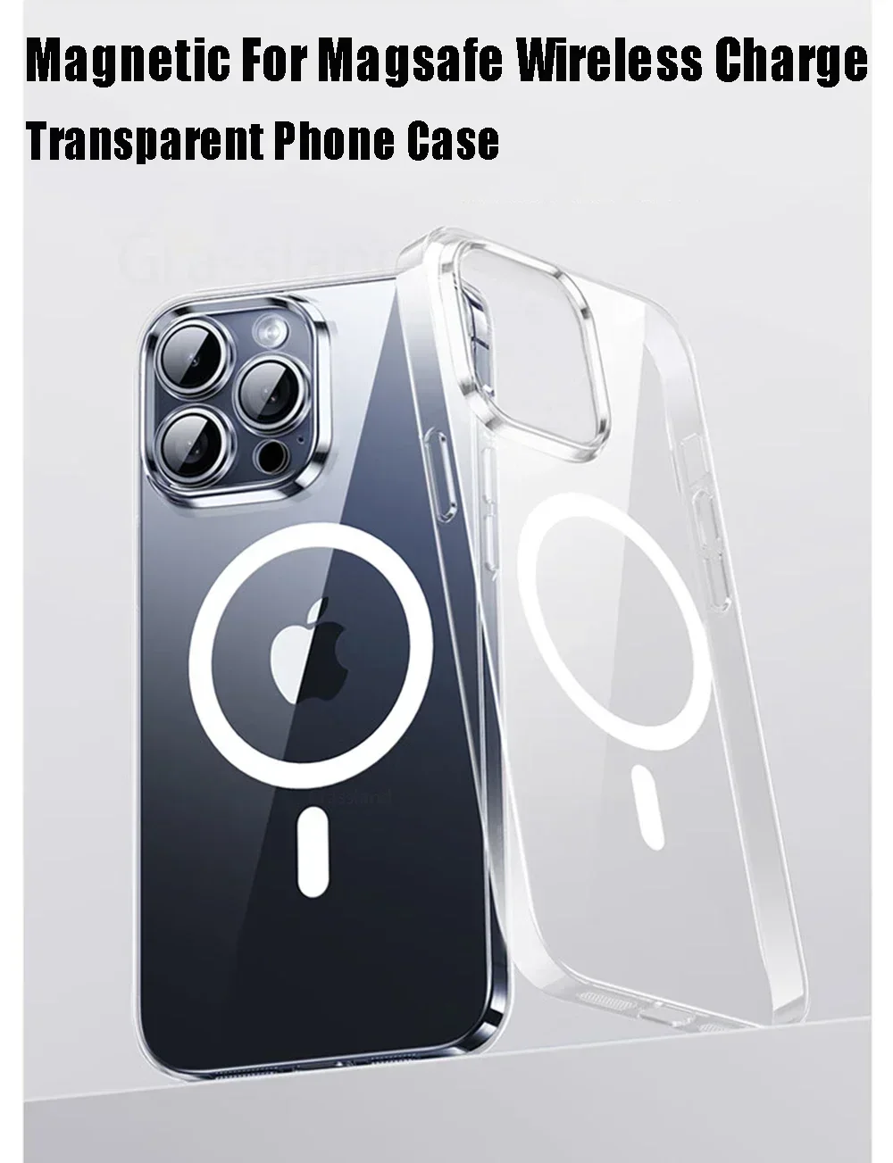 Clear Magnetic Case For Apple iPhone 16 15 14 13 12 11 Pro Max Plus 13 Mini XS Max XR 8 7 SE SE2 With Magsafe Transparent Cover