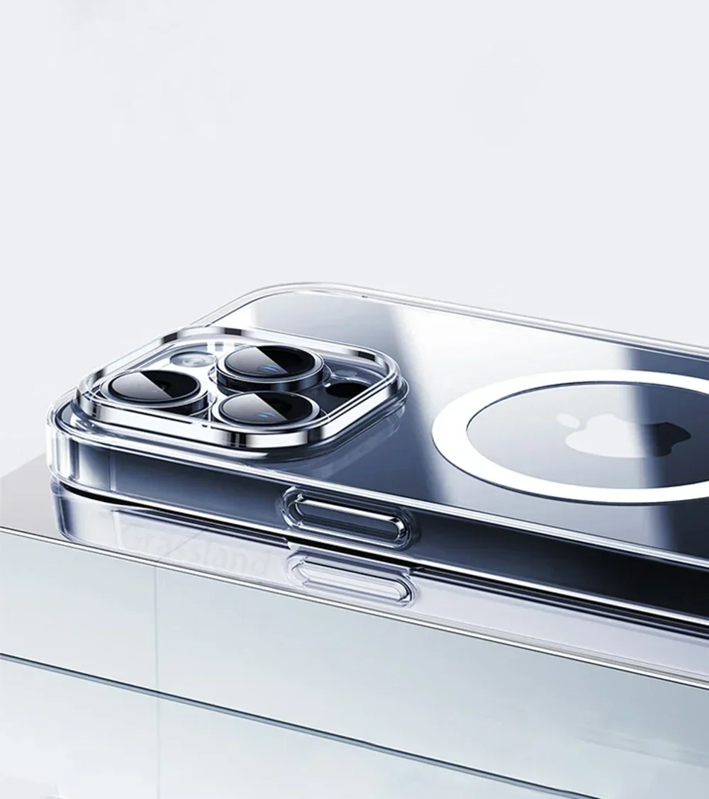 Clear Magnetic Case For Apple iPhone 16 15 14 13 12 11 Pro Max Plus 13 Mini XS Max XR 8 7 SE SE2 With Magsafe Transparent Cover