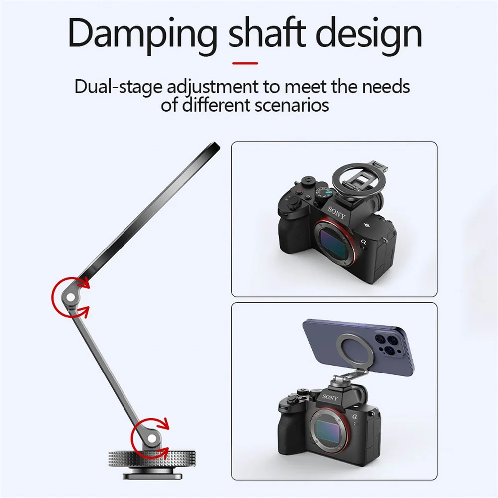 NEW Magnetic Cold Shoe Phone Holder Adapter with 1/4" Screw Magsafe Phone Tripod Mount for iPhone 16-12 DSLR Camera Monitor