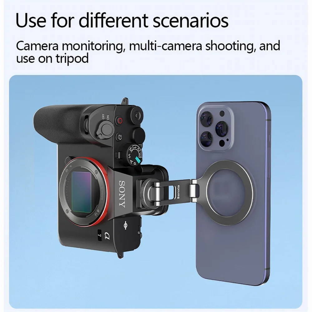NEW Magnetic Cold Shoe Phone Holder Adapter with 1/4" Screw Magsafe Phone Tripod Mount for iPhone 16-12 DSLR Camera Monitor