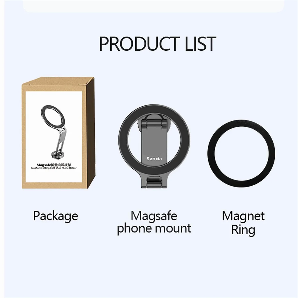 NEW Magnetic Cold Shoe Phone Holder Adapter with 1/4" Screw Magsafe Phone Tripod Mount for iPhone 16-12 DSLR Camera Monitor